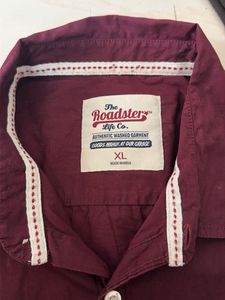 Men's Maroon Casual Shirt