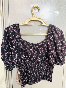 Floral Smocked Crop Top