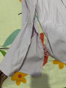 Back Tie Button-Up Shirt with Bell