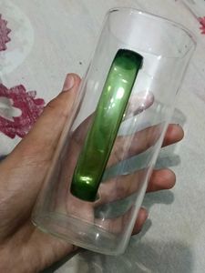 💥 Clear Glass Mug with Green Handle 🍺 💥