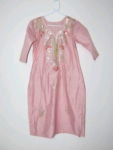 Elegant Pink Chanderi Kurta