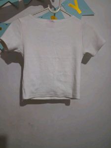 White Cropped T-Shirt