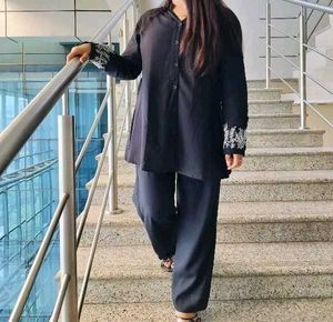 Elegant Black Embroidered Co- ord Set