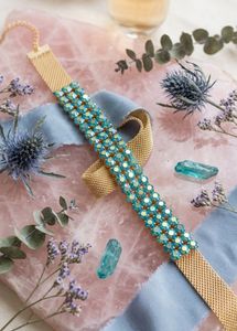 💙✨ New Gold Plated Blue Crystal Necklace 💎💫
