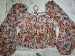 Boho Floral Print Off-Shoulder Top