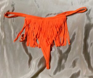 Orange Fringe Bikini panty