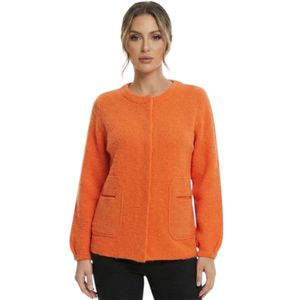Vibrant Orange Knit Cardigan