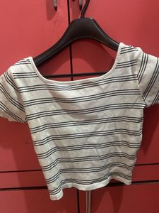 Striped Ruched Crop Top