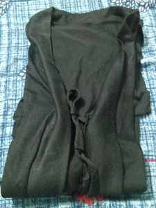 Black Tie-Front Cardigan