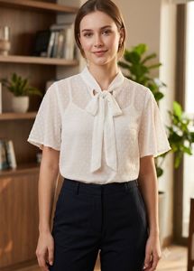 Elegant White Swiss Dot top