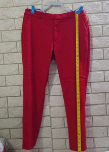 Stradivarius Vibrant Red Trousers