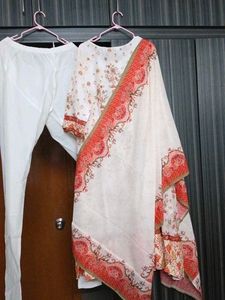 Elegant Floral Print Kurta with Pants 3pc set