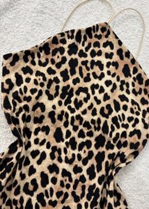 Leopard Print Halter Bodysuit
