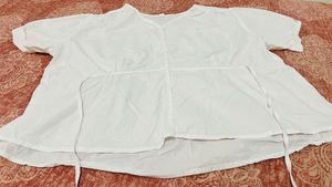 white cotton peplum top✨💗