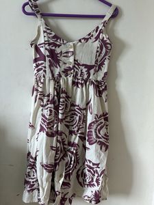 Floral Print Button-Front Dress