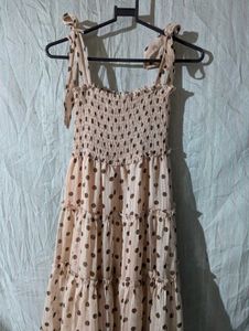 Polka Dot Tiered Smocked Dress