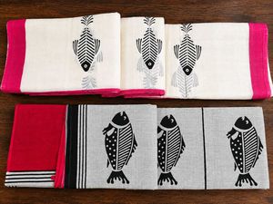 Unique Fish Motif Print Cotton Sarees