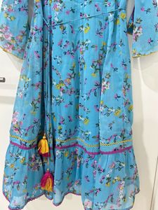 Mustard Brand Blue Floral Maxi Dress/Kurta