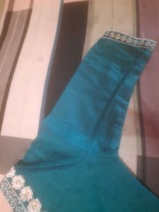 Beautiful Teal Kurta with Embellished Neckline