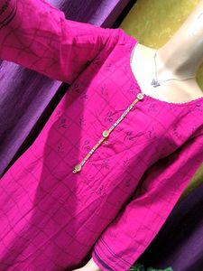 Vibrant Pink Kurta Set with Dupatta