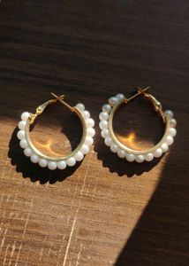 Pearl Hoop Earrings