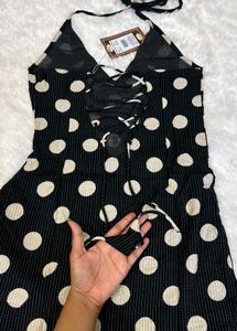 NISHORAMA Polka Dot Printed Halter Neck
