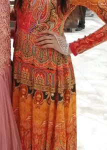 Paisley Print Heavy orange Gown