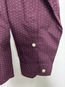 Men's Maroon Polka Dot Shirt