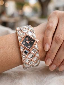 Elegant Women's Watch with Crystal Embellishments