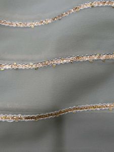 Elegant Grey Saree with Golden Stripes