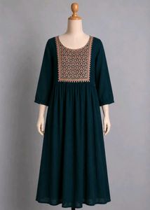 Teal Embroidered Kurta