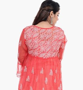 Chikankari Embroidered Tunic Top