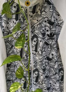 Unique Graphic Print Zip-Up Jacket