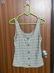 Striped Button-Up Tank Top