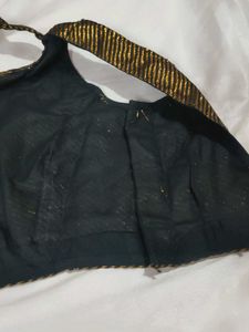 Sparkling Gold Striped Halter Neck Blouse