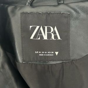 Zara Black Faux Leather Jacket