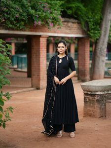 Elegant Black Kurta Set with Dupatta