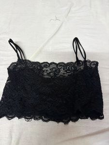 Black Lace Crop Top
