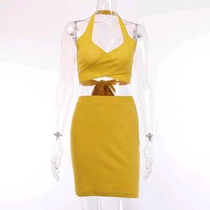 Yellow Halter Neck Co-ord Set