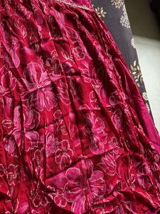 Vibrant Floral Print Saree with Sequins