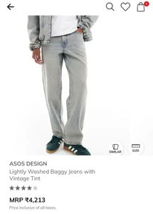 ASOS DESIGN Lightly Washed Baggy Jeans