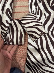 satin zebra shirt