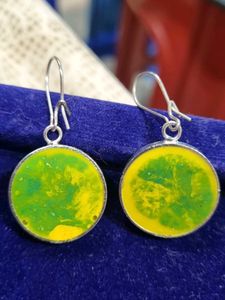 Unique Yellow Abstract Dangle Earrings