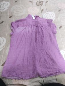 Purple Button-Up Tunic Top