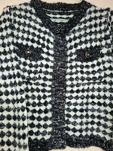 Chic Black &amp; White Tweed Jacket