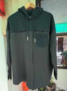 Stylish Striped Hooded Shirt
