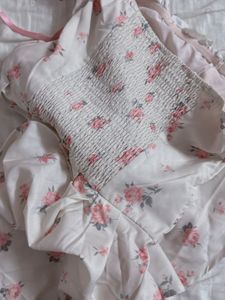 Cute Floral Strapless Mini Dress
