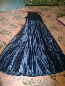 halter neck Blue Gown fit upto 36