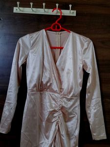 Chic Ruched Satin Mini Dress