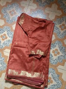 Elegant Rust Saree with Blouse